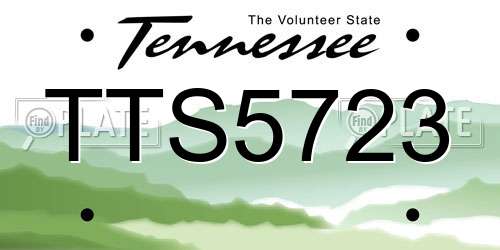 TTS5723 Tennessee License Plate