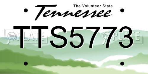 TTS5773 Tennessee License Plate