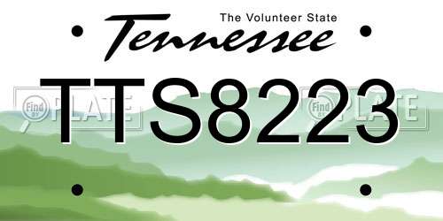 TTS8223 Tennessee License Plate
