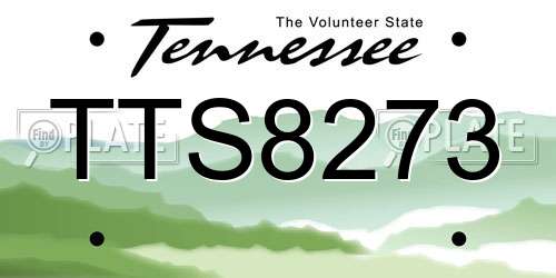 TTS8273 Tennessee License Plate