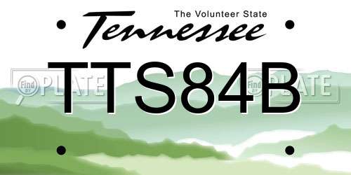 TTS84B Tennessee License Plate