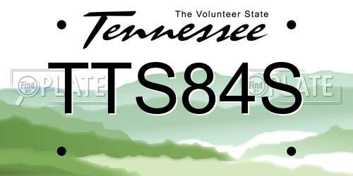 TTS84S Tennessee License Plate