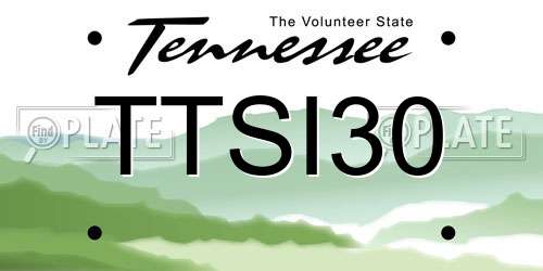 TTSI30 Tennessee License Plate