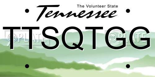 TTSQTGG Tennessee License Plate