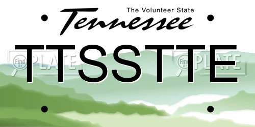 TTSSTTE Tennessee License Plate