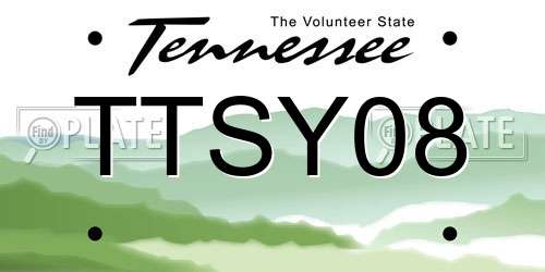 TTSY08 Tennessee License Plate