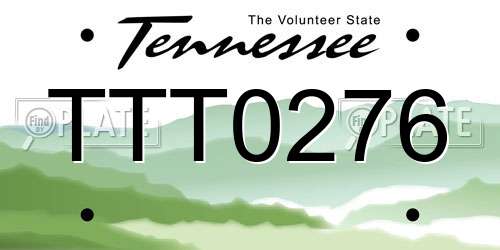 TTT0276 Tennessee License Plate