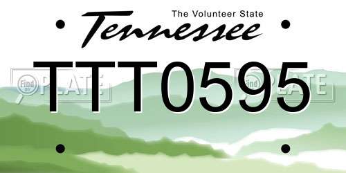 TTT0595 Tennessee License Plate