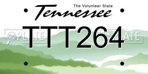 TTT264 Tennessee License Plate
