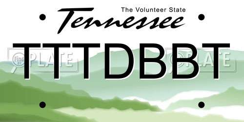 TTTDBBT Tennessee License Plate