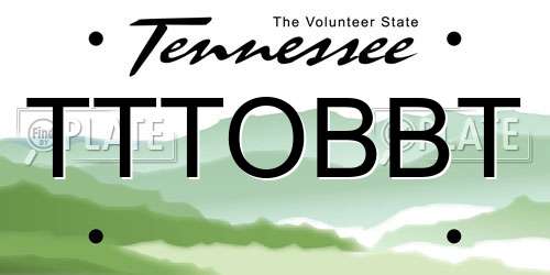 TTTOBBT Tennessee License Plate