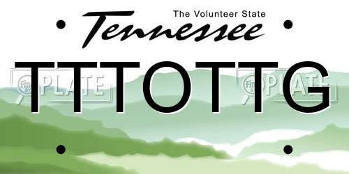 TTTOTTG Tennessee License Plate