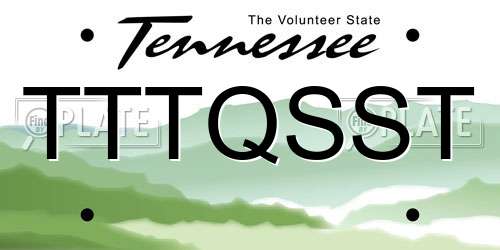 TTTQSST Tennessee License Plate