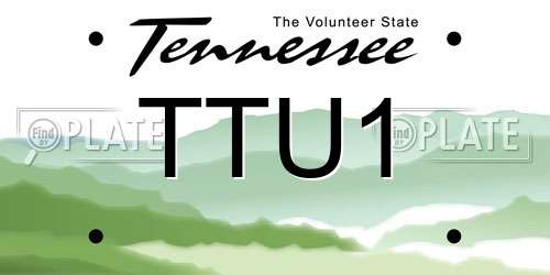 TTU1 Tennessee License Plate