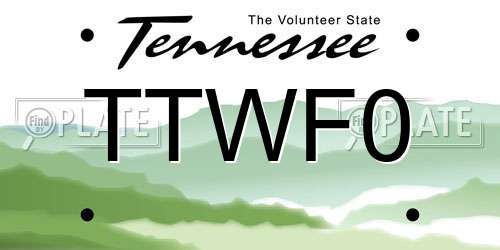 TTWF0 Tennessee License Plate