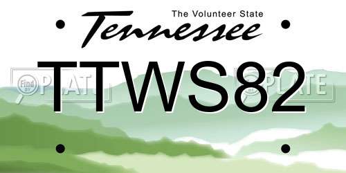 TTWS82 Tennessee License Plate
