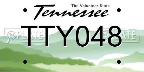 TTY048 Tennessee License Plate