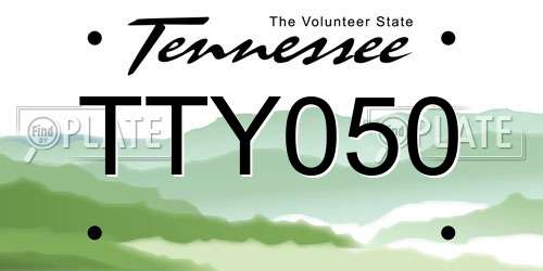 TTY050 Tennessee License Plate