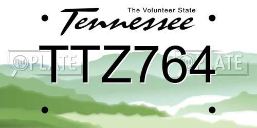 TTZ764 Tennessee License Plate