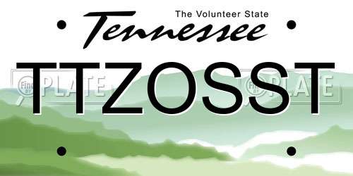 TTZOSST Tennessee License Plate