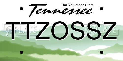 TTZOSSZ Tennessee License Plate