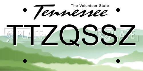 TTZQSSZ Tennessee License Plate