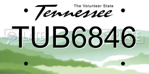 TUB6846 Tennessee License Plate