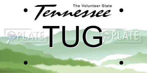 TUG Tennessee License Plate