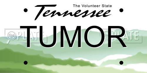 TUMOR Tennessee License Plate