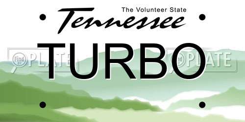 TURBO Tennessee License Plate