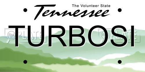 TURBOSI Tennessee License Plate