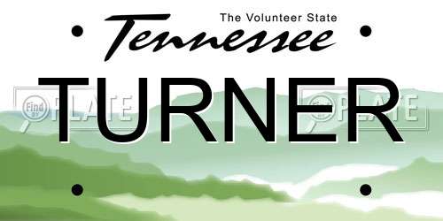 TURNER Tennessee License Plate