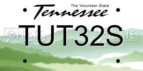 TUT32S Tennessee License Plate