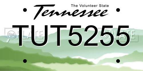 TUT5255 Tennessee License Plate
