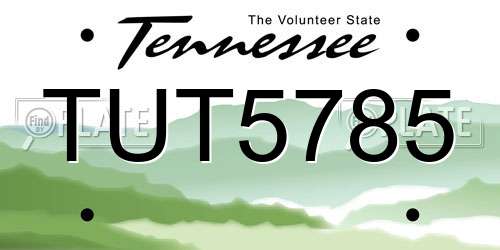 TUT5785 Tennessee License Plate