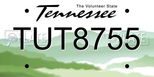 TUT8755 Tennessee License Plate