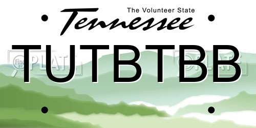 TUTBTBB Tennessee License Plate