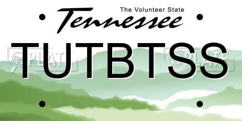 TUTBTSS Tennessee License Plate