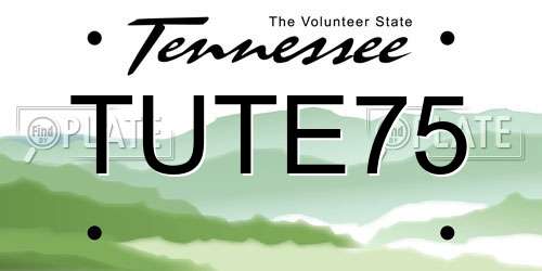 TUTE75 Tennessee License Plate