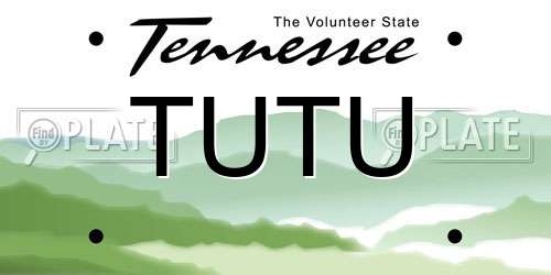 TUTU Tennessee License Plate
