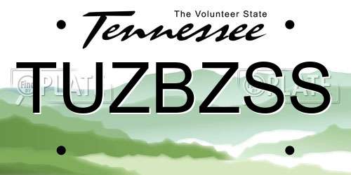 TUZBZSS Tennessee License Plate