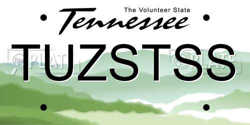 TUZSTSS Tennessee License Plate