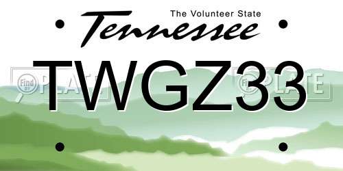 TWGZ33 Tennessee License Plate