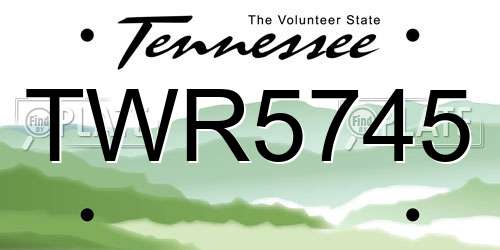 TWR5745 Tennessee License Plate