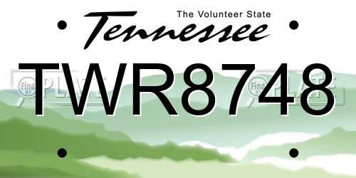 TWR8748 Tennessee License Plate