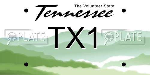 TX1 Tennessee License Plate