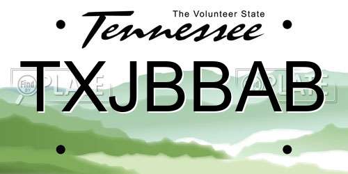 TXJBBAB Tennessee License Plate