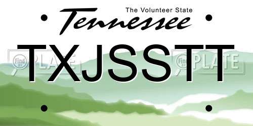 TXJSSTT Tennessee License Plate