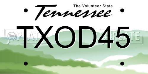 TXOD45 Tennessee License Plate