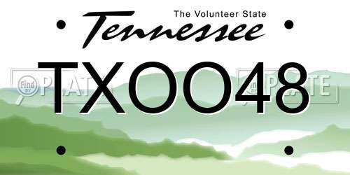TXOO48 Tennessee License Plate